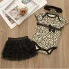Dívčí leopardí set - čelenka, body a sukně