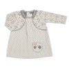 Kojenecké šatičky s bolerkem Lovely Teddy, Minetti - ecru/šedé (Velikost 56 (1-2m))