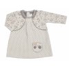 Kojenecké šatičky s bolerkem Lovely Teddy, Minetti - ecru/šedé (Velikost koj oblečení 56 (1-2m))