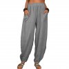 Women Harem Pants Summer Casual Vintage Cotton Linen Pants Elastic Waist Wide Leg Retro Loose Pockets.jpg 640x640 (5)