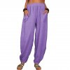 Women Harem Pants Summer Casual Vintage Cotton Linen Pants Elastic Waist Wide Leg Retro Loose Pockets.jpg 640x640 (1)