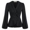 GK Women Vintage Long Sleeves Blouse Shawl Lapel Tops OL Ladies Irregular Wrap Hem Defined Waist.jpeg 640x640 (3)