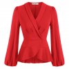 GK Women Vintage Long Sleeves Blouse Shawl Lapel Tops OL Ladies Irregular Wrap Hem Defined Waist.jpeg 640x640 (1)