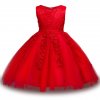 2019 Kids Tutu Birthday Princess Party Dress for Girls Infant Lace Children Bridesmaid Elegant Dress for 10