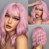 Grey Wavy Bob Wigs With Bangs Short Blonde Wavy Bob With Dark Roots For Party Use.jpg 640x640 (5)