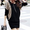 Spring Autumn Patchwork Bat Long Sleeve Loose Cotton T shirt Sexy Mini Dress Women Fashion Casual.jpg 640x640 (2)