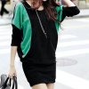 Spring Autumn Patchwork Bat Long Sleeve Loose Cotton T shirt Sexy Mini Dress Women Fashion Casual.jpg 640x640 (1)