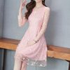 Lace Summer Dress Women 2023 New Short Sleeve Floral Elegant Party Dress Female Vestidos Mujer Red.jpg 640x640 (8)