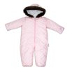 Kombinéza s kapucí a kožíškem Baby Nellys ®prošívaná, bez šlapek - sv. růžová (Velikost 98 (2-3r))