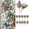 5Pcs Christmas Red Berry Articifial Flower Pine Cone Branch Christmas Tree Decorations Ornament Gift Packaging Home.jpg