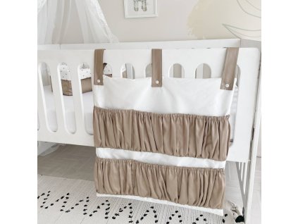 Bavlněný kapsář na dětskou postýlku – Praktický organizér s kapsami | Mommylove