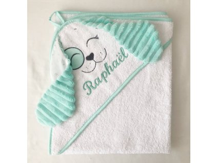 Velká osuška s kapucí pro miminko – rozměr 80x100 cm