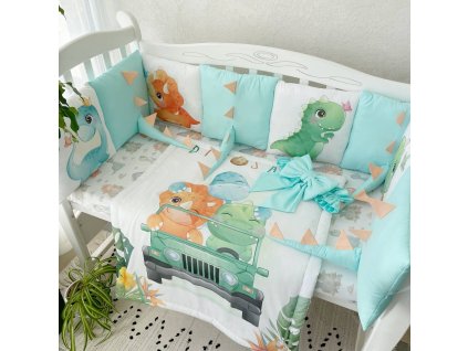 Sada polštářků do postýlky s bavlněnými šňůrkami