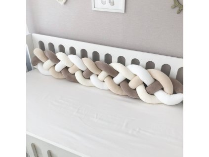 Moderní pletený mantinel do dětské postýlky