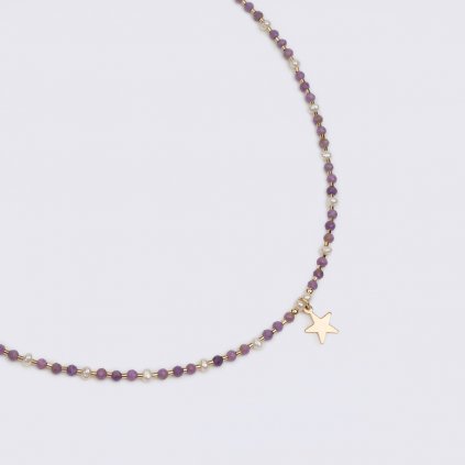 Phosphosiderite necklace with a star