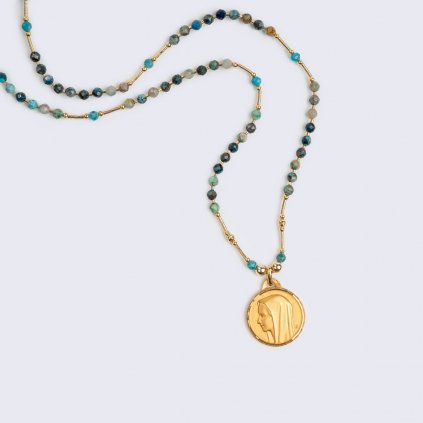 Necklace antique Saint Mary and Chrysocolla 2