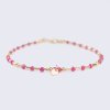Ruby and heart bracelet