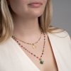 Necklace with Antique Saint Mary, pearls & tourmaline