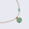 Bee Necklace with Amazonite and Pearls
