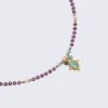 Necklace with Phosphosiderite, Freshwater Pearls and Amazonite