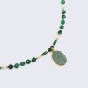 Náhrdelník malachit & říční perly