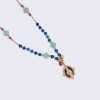 Necklace blue enamel Virgin Mary