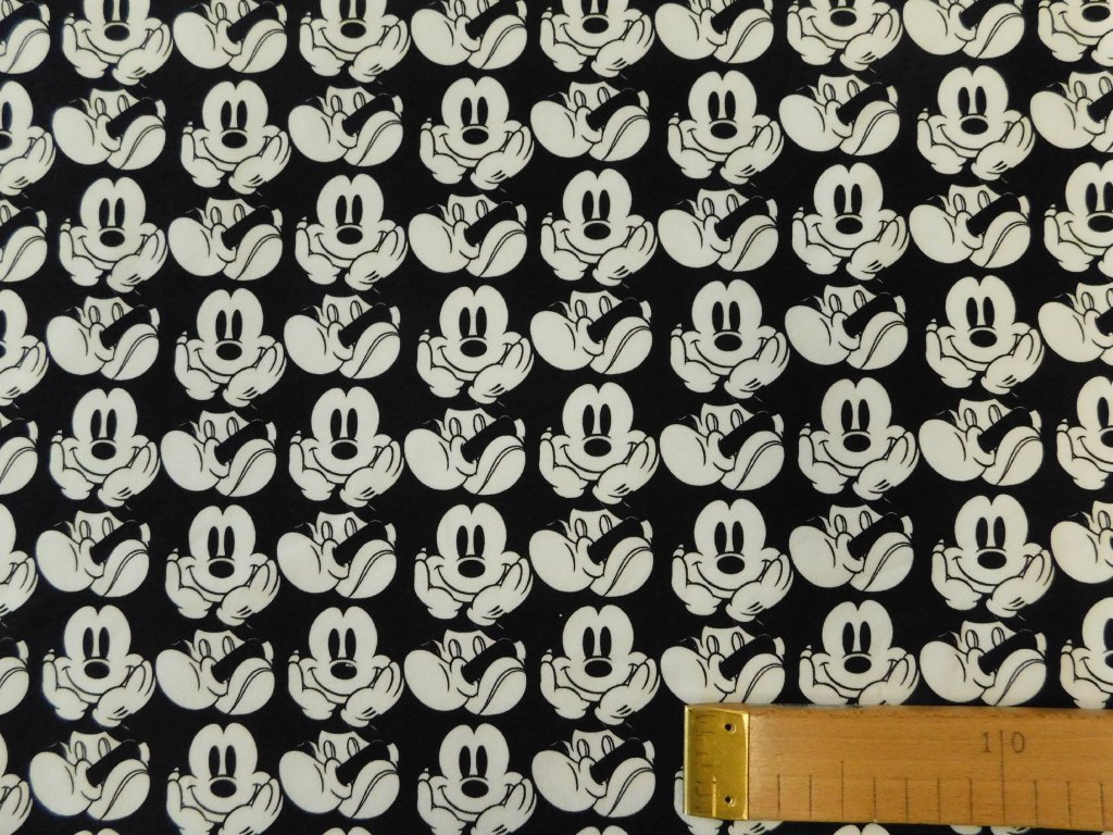 Teplákovina Mickey Mouse černobílý