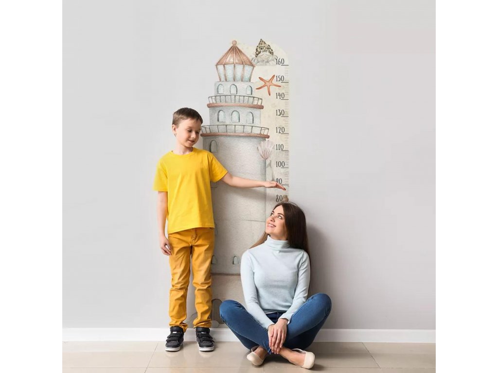 YokoDesign Samolepící dětský nástěnný metr Maják