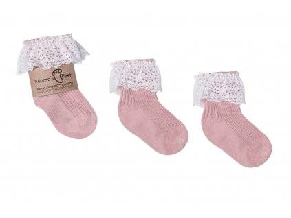Mama's Feet Dětské ponožky Vintage Love Dirty Pink růžové