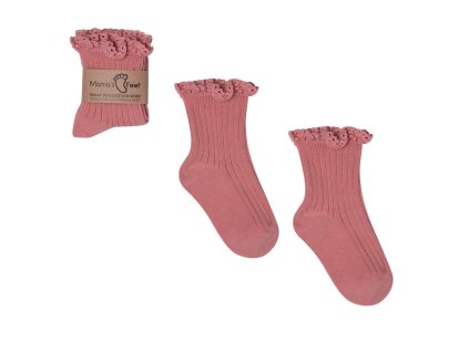 Mama's Feet Dětské ponožky Mono Baby Dirty Pink růžové