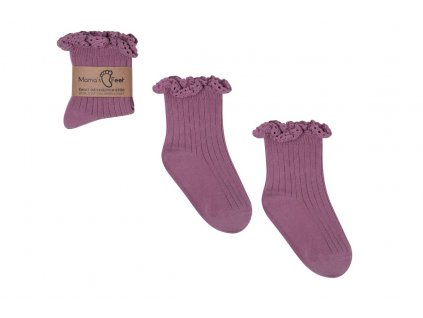 Mama's Feet Dětské ponožky Mono Baby Heather fialové