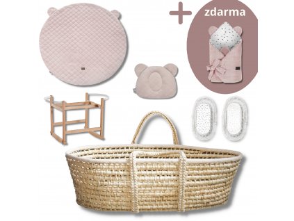 Sada Royal Baby s košíkem růžová