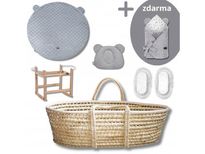 Sada Royal Baby s košíkem šedá
