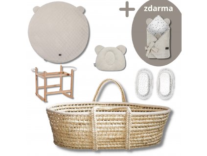 Sada Royal Baby s košíkem písková