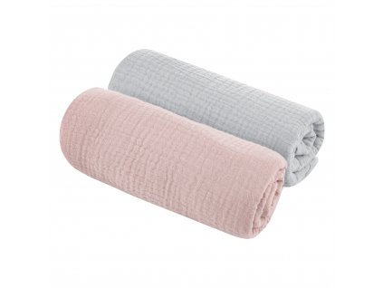 Sleepee Mušelinové pleny 75x75cm 2 ks Grey:Rose