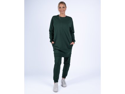 Kojící tepláková souprava s dlouhou mikinou Moniel Basic Dark Green