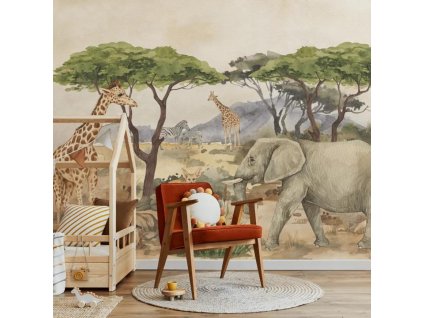 Tapeta do dětského pokoje Safari