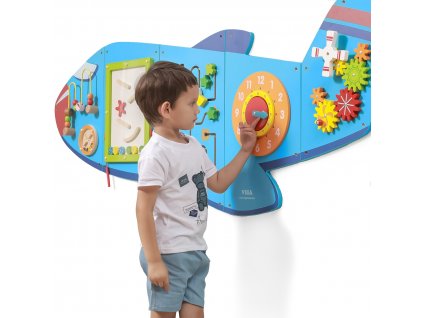 VIGA Dřevěný aktivity board - letadlo - certifikát FSC Montessori