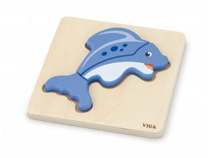 První dřevěné puzzle Viga, Delfín