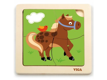 Praktické dřevěné puzzle Viga, Kůň