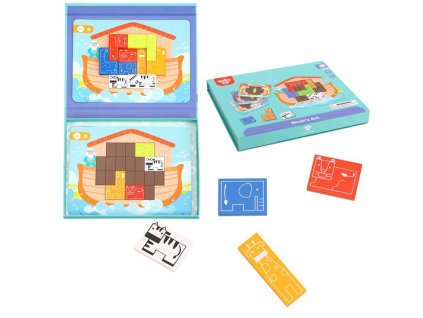 TOOKY TOY Magnetické puzzle Montessori Logické puzzle Tetris Noemova archa 26 ks.