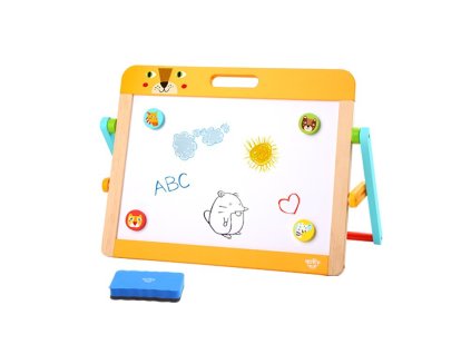 TOOKY TOY vzdělávací tabule 2v1 Magnetická křída pro děti Magnetická houbička 6 ks.