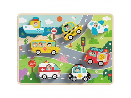 TOOK TOY Dřevěné puzzle Transportní vozidla