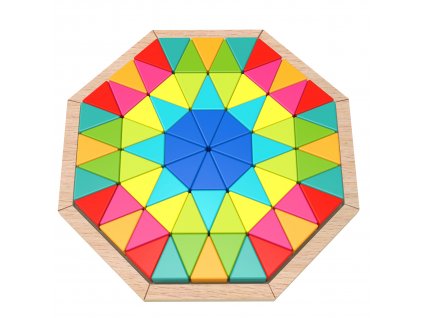 TOOKY TOY osmihranné puzzle vzdělávací dřevěná mozaika (73 dílků)
