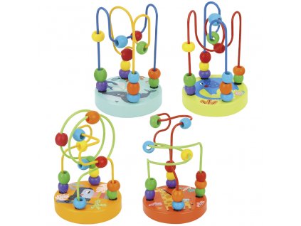 TOOKY TOY Dřevěná vzdělávací motorická smyčka Maze Interlace