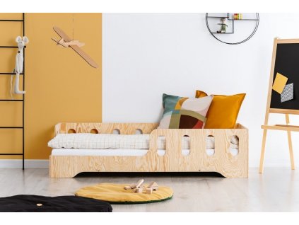 Dětská postel z masivního dřeva v přírodní barvě Kiki 1 L