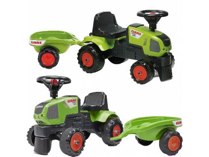 Dětský traktor a odstrkovadlo s přívěsem Claas Falk od 1 roku