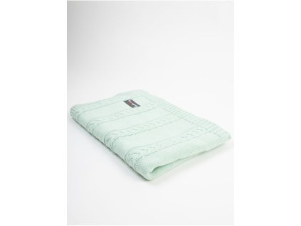 turquoise knitted baby blanket 100 cotton cm (7)