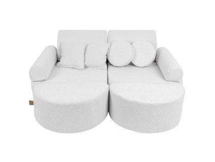 Boucle dětská skládací pohovka – bílá (Velikost Basic)