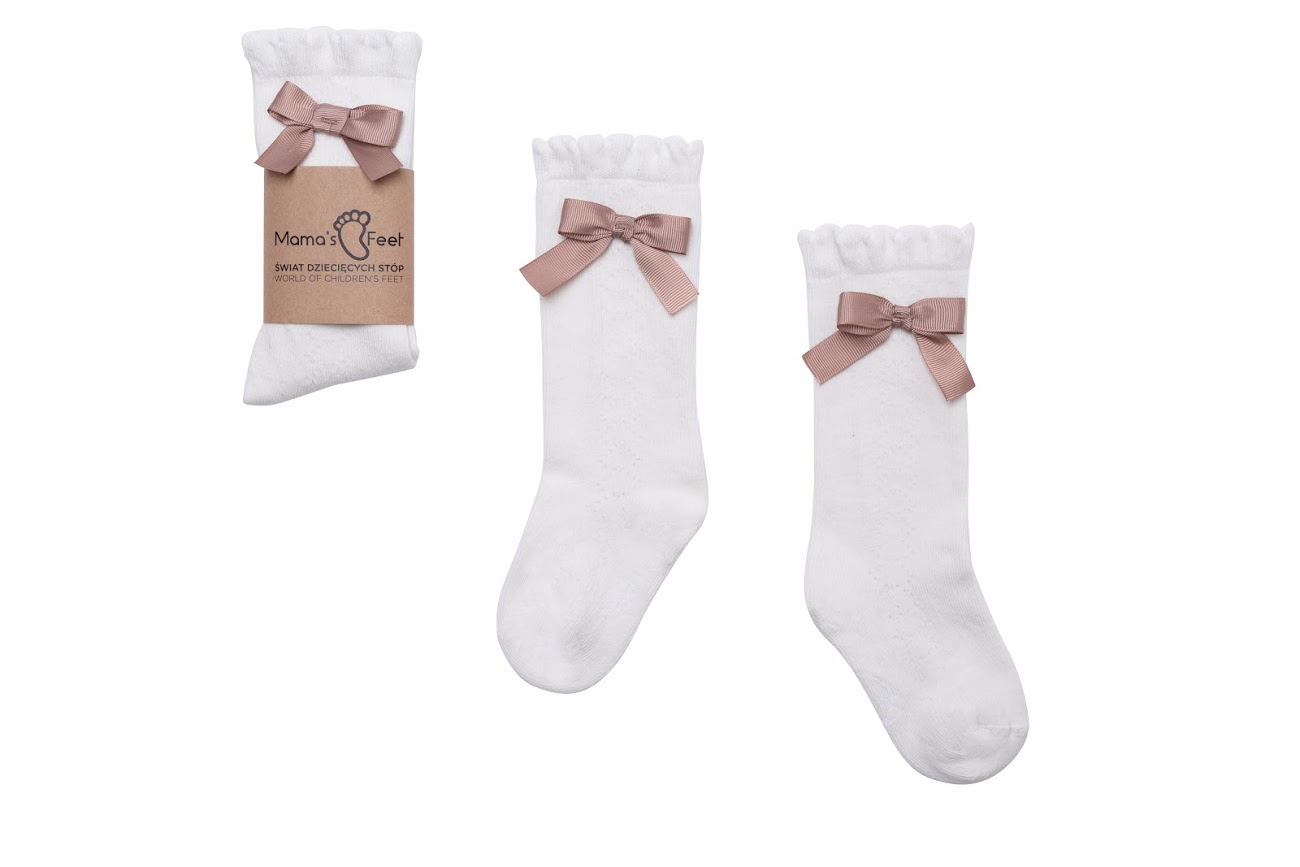 Mama's Feet Dětské podkolenky Ladies Knee-highs Stephanie bílé Velikost: 1-3 roky
